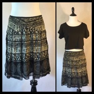 White & Black Pleated Skirt